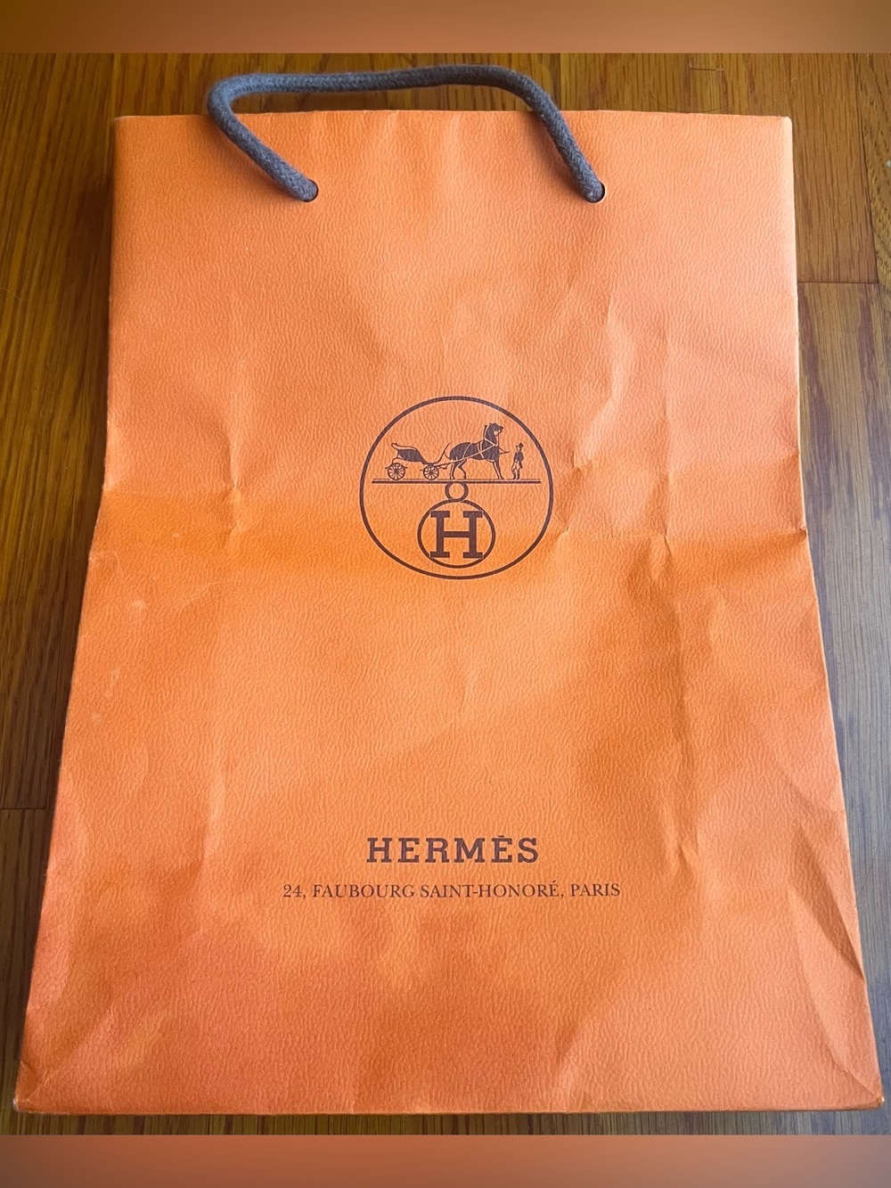 Hermes Orange Shopping Gift Bag Tote
